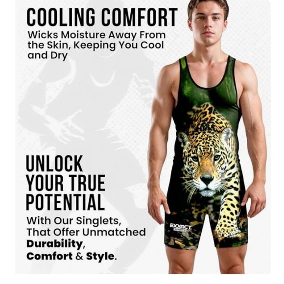 Exxact Sports Sublimated Adult Wrestling Singlet - Premium Powerlifting Singlet - Picture 5 of 11